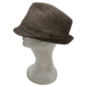 Angela And William S/M Brown Lined Wool Blend Fedora Hat #H6